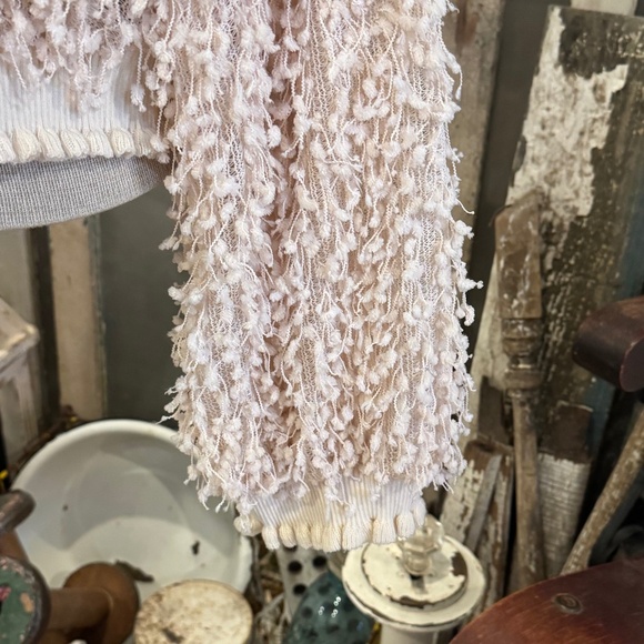 ZARA Fringed TASSEL Sweater Top | Textured Crochet Knit | Scalloped Detailing - Picture 8 of 10